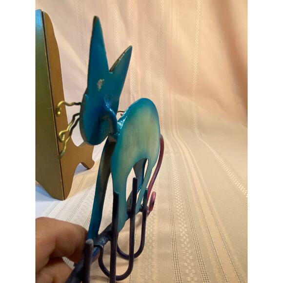 Meow Meow Whimsical Cat Key Holder Rack 4 Hooks All metal bright colors EUC - Picture 10 of 13